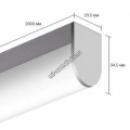 Накладной алюминиевый профиль для светодиодных лент LD profile – 44PC, 93986